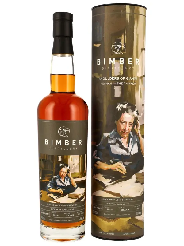 18777 Bimber - The Awakening Series 2025 by Kirsch Import - Amontillado Cask No. 537/37 - Hannah - The Thinker - Shoulders of Giants - Single Malt London Whisky