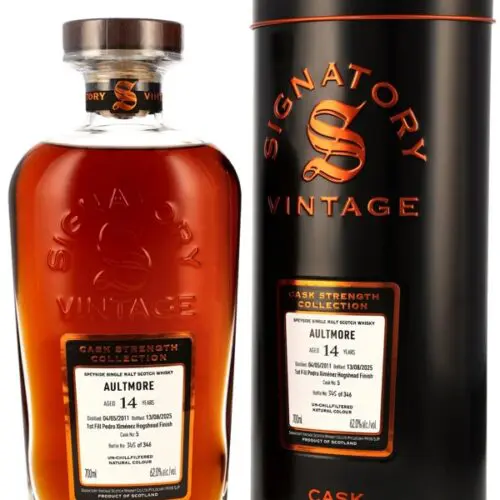 18786 Aultmore 14 Jahre - Vintage 2011 - 1st Fill Pedro Ximénez Hogshead Finish - Cask No. 5 - Signatory Vintage - Cask Strength Collection - Single Malt Scotch Whisky