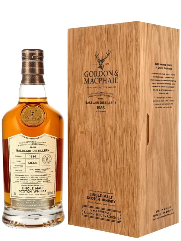 18829 Balblair 38 Jahre - Vintage 1986 - Refill American Hogshead - Cask No. 12484 - Gordon & MacPhail - Connoisseurs Choice - Cask Strength - Single Malt Scotch Whisky