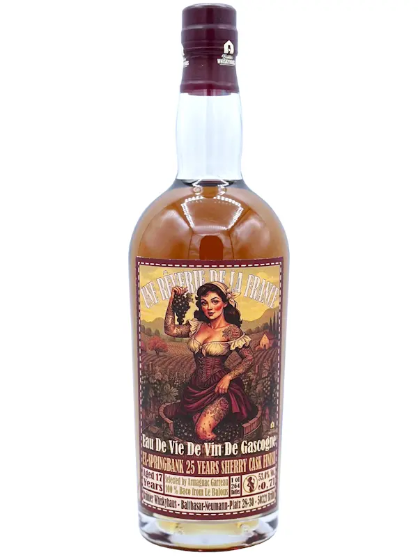 0,7l Eau De Vie De Vin De Gascogne 17 Jahre - Ex-Springbank 25 Years Sherry Cask Finish - Selected by Armagnac Garreau - 100% Baco from Le Balous - Une Rêverie De La France - Versand start ab dem 13. November 2025