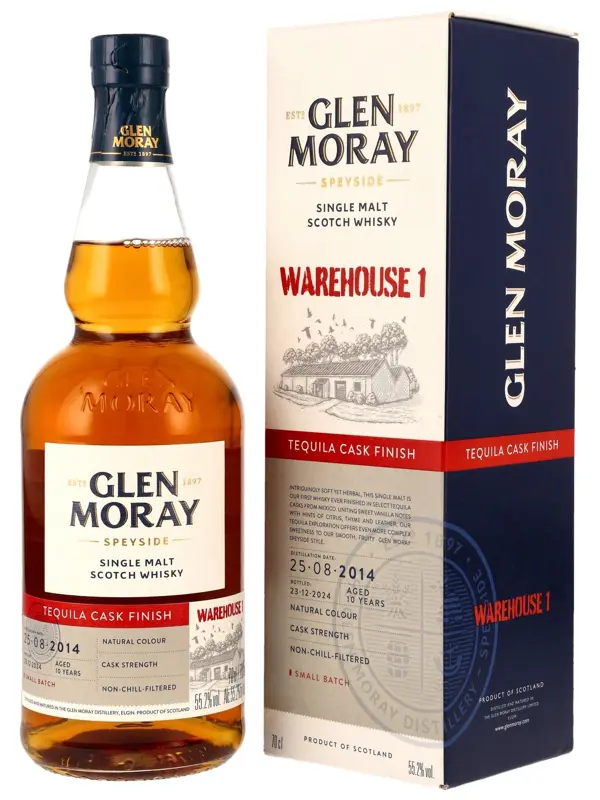 18919 Glen Moray 10 Jahre - Vintage 2014 - Warehouse 1 - Tequila Cask Finish - Small Batch - Cask Strength - Single Malt Scotch Whisky