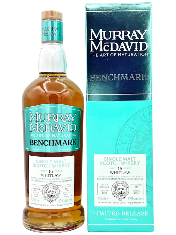 18950 Whitlaw 16 Jahre - Vintage 2009 - Ximénez-Spinola PX Sherry Cask Finish - Cask #2300203 - Murray McDavid - Benchmark - Exclusively Bottled for Brühler Whiskyhaus - max. 2 Flaschen p. P. & Haushalt - 5cl Sample