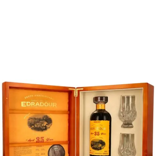 Edradour 35 Jahre - Vintage 1989 - ENIGMA 1 - Sherry Butt - Cask #355 - 200th Anniversary - incl. 2 Gläsern - Highland Single Malt Scotch Whisky