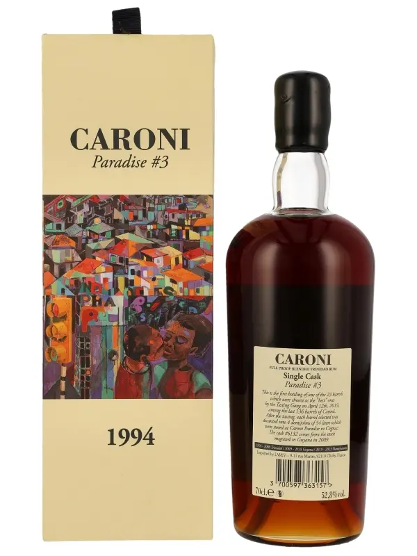 R00989R Caroni Paradise #3 - Trinidad - Vintage 1994 - Damejeanne #1 - Cask #6132 - Full Proof Blended Trinidad Rum