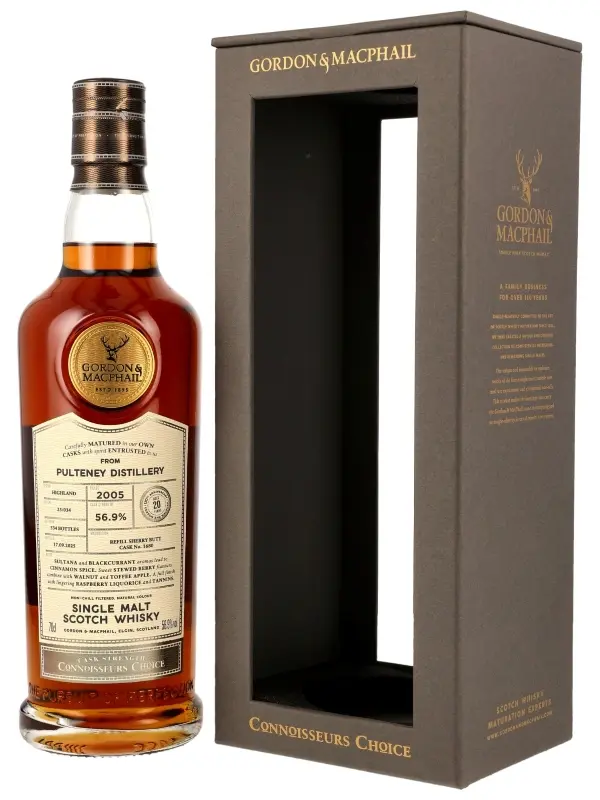 Pulteney 20 Jahre - Vintage 2005 - Refill Sherry Butt - Cask No. 1680 - Batch 25/034 - Connoisseurs Choice - Gordon & MacPhail - Single Malt Scotch Whisky