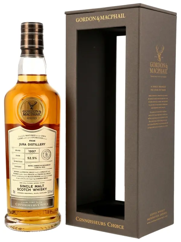 19025 Jura 28 Jahre - Vintage 1997 - Refill American Hogshead - Cask No. 9018 - Batch 25/038 - Connoisseurs Choice - Gordon & MacPhail - Single Malt Scotch Whisky