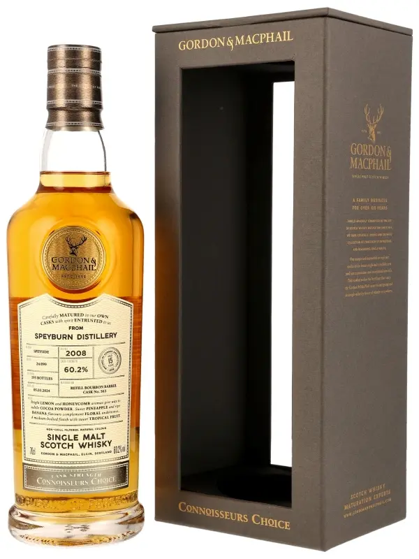 19030 Speyburn 15 Jahre - Vintage 2008 - Refill Bourbon Barrel - Cask No. 563 - Batch 24/099 - Connoisseurs Choice - Gordon & MacPhail - Single Malt Scotch Whisky