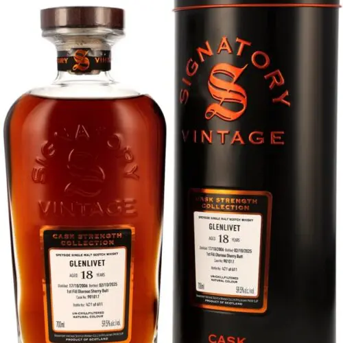 Glenlivet 18 Jahre - Vintage 2006 - First Fill Oloroso Sherry Butt - Cask No. 901017 - Signatory Vintage - Cask Strength Collection - Speyside Single Malt Scotch Whisky