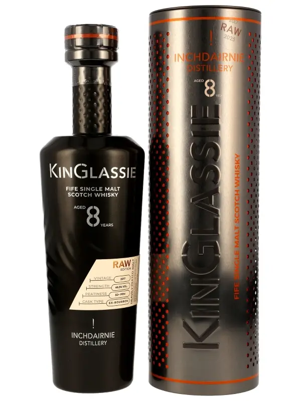 InchDairnie 8 Jahre - Vintage 2017 - Heavily Peated - Ex-Bourbon Cask - KinGlassie RAW Edition - Fife Single Malt Scotch Whisky