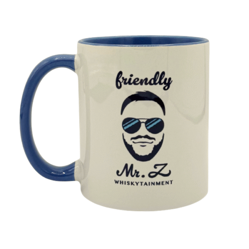 Friendly Mr. Z Tasse mit Logo - Blau