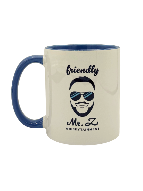 Friendly Mr. Z Tasse mit Logo - Blau