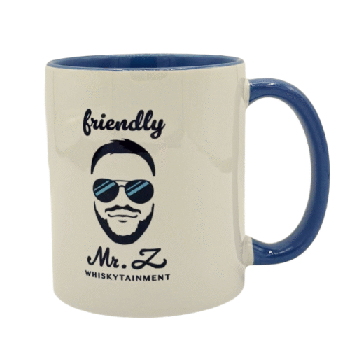 Friendly Mr. Z Tasse mit Logo - Blau