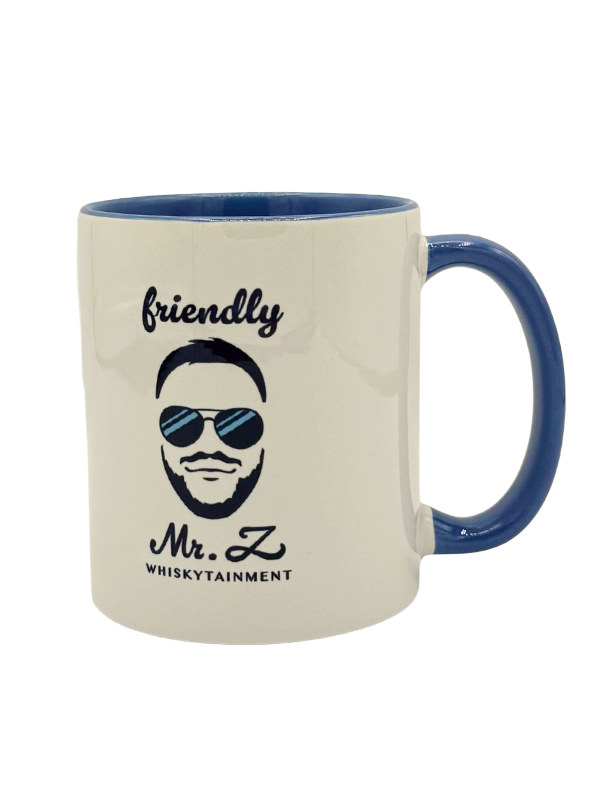 Friendly Mr. Z Tasse mit Logo - Blau