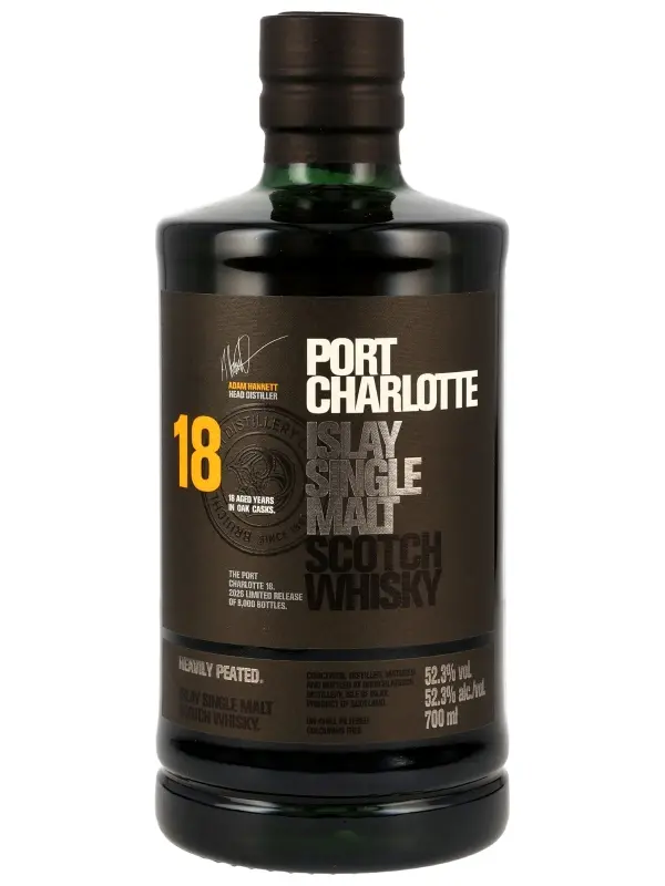 Port Charlotte 18 Jahre - 2026 Limited Release - Heavily Peated - Oak Cask - Islay Single Malt Scotch Whisky