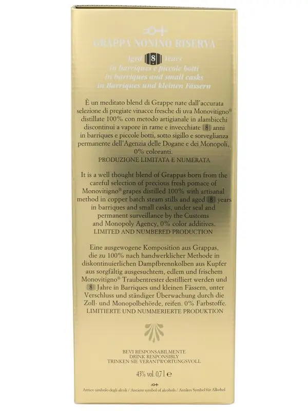 19197L Grappa Nonino - 8 Jahre - Riserva - 0,7l