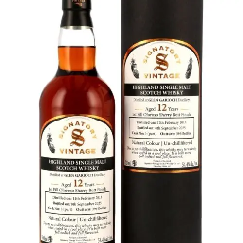 19203 Glen Garioch 12 Jahre - Vintage 2013 - 1st Fill Oloroso Sherry Butt Finish - Cask No. 3 (part) - Signatory Vintage - Single Malt Scotch Whisky