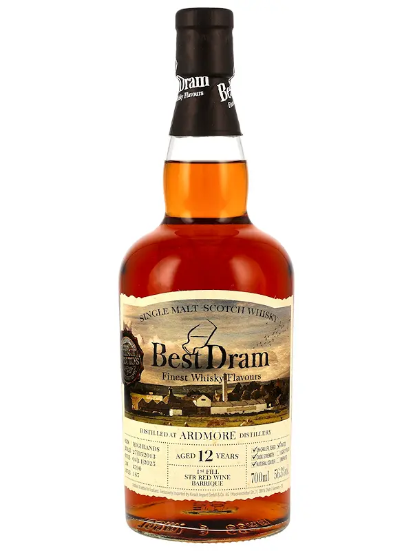 Ardmore 12 Jahre - 1st Fill STR Red Wine Barrique - Cask #590 - Best Dram - Single Malt Scotch Whisky - 5cl Sample