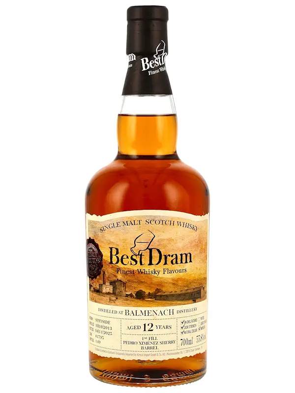 Balmenach 12 Jahre - 1st Fill Pedro Ximenez Sherry Barrel - Cask #1795 - Best Dram - Single Malt Scotch Whisky - 5cl Sample