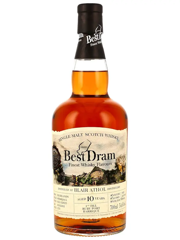 Blair Athol 10 Jahre - 1st Fill Ruby Port Barrique - Cask #302202 - Best Dram - Single Malt Scotch Whisky - 5cl Sample