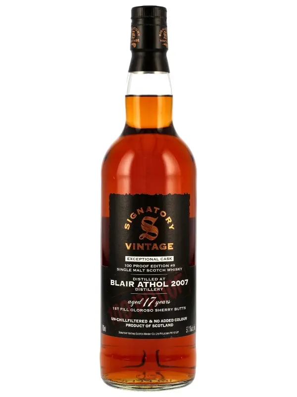 Blair Athol 17 Jahre - Vintage 2007 - 1st Fill Oloroso Sherry Butts - Signatory Vintage - Exceptional Cask - 100 Proof Edition #9 - Single Malt Scotch Whisky