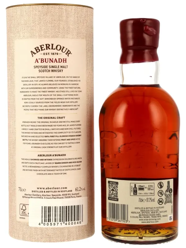 Aberlour A'BUNADH - Spanish Oloroso Sherry Butts - Batch 084 - Original Cask Strength - Speyside Single Malt Scotch Whisky