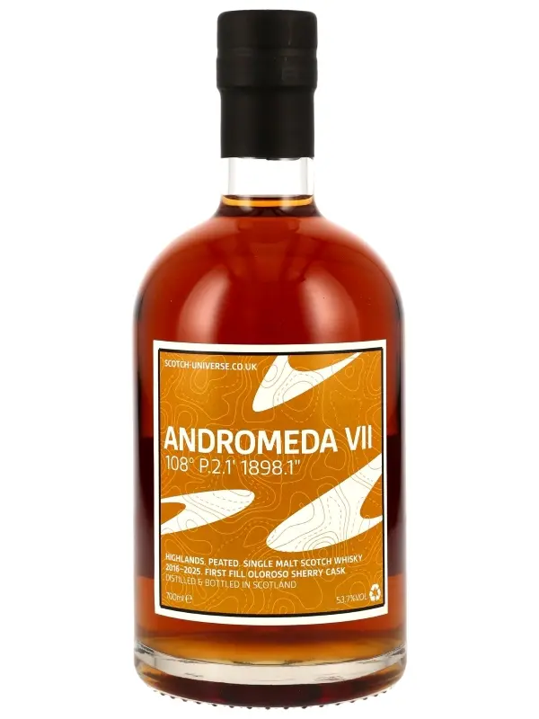Andromeda VII 108° P.2.1' 1898.2" - 8 Jahre - Vintage 2016 - Peated - First Fill Oloroso Sherry Cask - Scotch Universe - Highland Single Malt Scotch Whisky