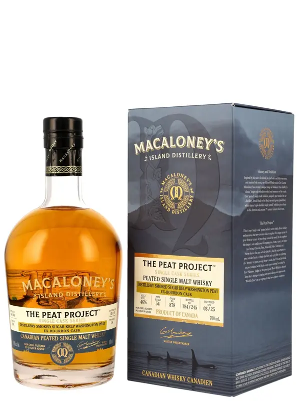 Macaloney's - The Peat Project - Smoked Sugar Kelp Washington Peat - Cask No. 878 - Single Cask Series - Peated Single Malt Whisky