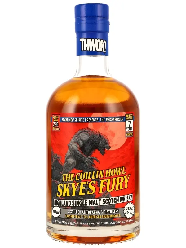 Torabhaig "The Cuillin Howl: Skye's Fury" 7 Jahre - 1st Fill American Bourbon Barrel - Whiskyheroes by Brave New Spirits - Single Malt Scotch Whisky