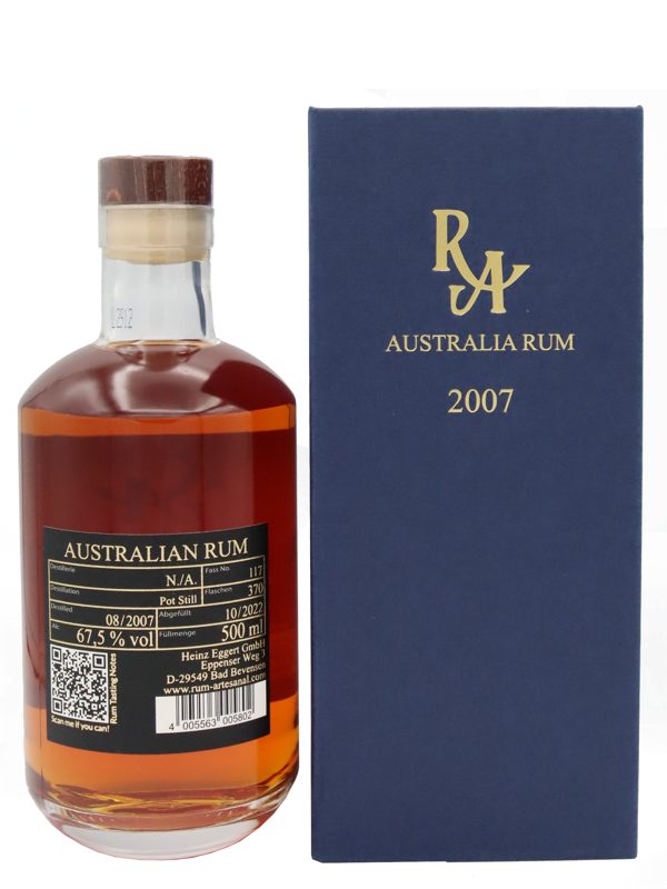 0,5l Australian 15 Jahre Vintage 2007 Cask #117 Secret Distillery Rum Artesanal