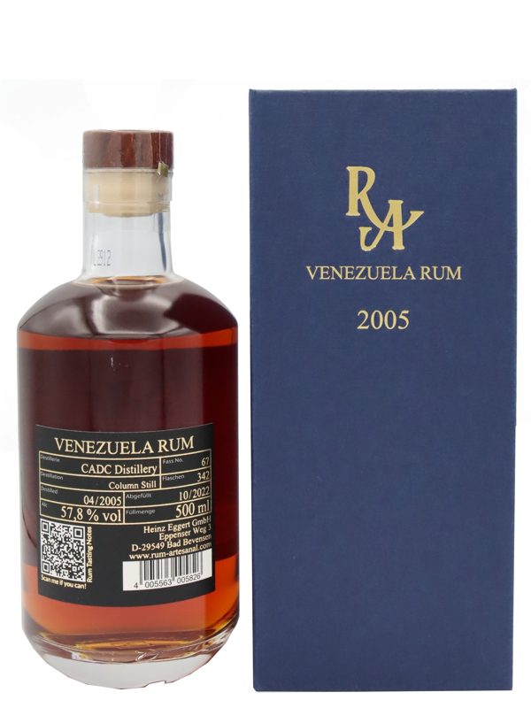 0,5l Venezuela 17 Jahre Vintage 2005 Cask #67 CADC Distillery Rum Artesanal