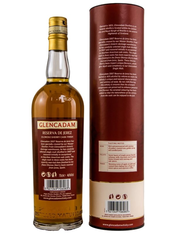 Glencadam 15 Jahre - Vintage 2007 - Oloroso Sherry Cask Finish - Reserva de Jerez - Limited Edition - Highland Single Malt Scotch Whisky R Glencadam 15 Jahre - Vintage 2007 - Oloroso Sherry Cask Finish - Reserva de Jerez - Limited Edition - Highland Single Malt Scotch Whisky