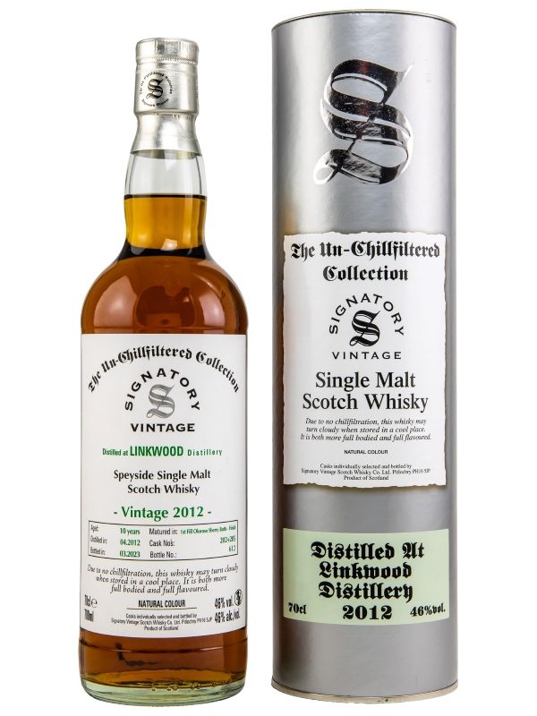 Linkwood 10 Jahre - Vintage 2012 - 1st Fill Oloroso Sherry Butts No. 202 + 205 - Signatory Vintage - Un-Chillfiltered Collection - Speyside Single Malt Scotch Whisky Linkwood 10 Jahre - Vintage 2012 - 1st Fill Oloroso Sherry Butts No. 202 + 205 - Signatory Vintage - Un-Chillfiltered Collection - Speyside Single Malt Scotch Whisky