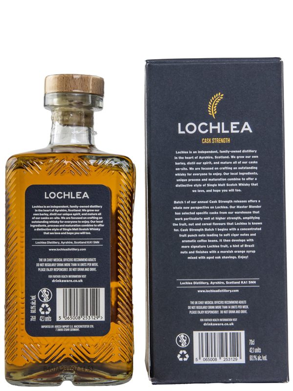 Lochlea – Cask Strength - Batch 1 - 1st Fill Bourbon Barrels & Oloroso Sherry Casks - Single Malt Scotch Whisky
