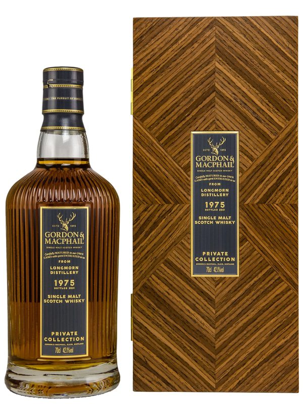 Longmorn 46 Jahre - Vintage 1975 - Refill Sherry Hogshead - Cask No. 21602801 - Private Collection by Gordon & MacPhail - Speyside Single Malt Scotch Whisky Longmorn 46 Jahre - Vintage 1975 - Refill Sherry Hogshead - Cask No. 21602801 - Private Collection by Gordon & MacPhail - Speyside Single Malt Scotch Whisky