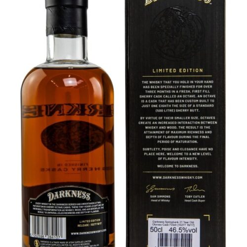 Springbank 21 Jahre - Oloroso Cask Finish - Darkness! - Limited Edition - Single Malt Scotch Whisky