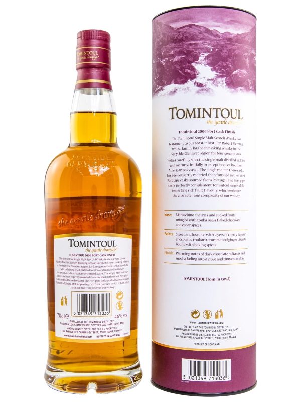Tomintoul 15 Jahre - Finished in Port Casks - Limited Edition 2006 - Speyside Single Malt Scotch Whisky R Tomintoul 15 Jahre - Finished in Port Casks - Limited Edition 2006 - Speyside Single Malt Scotch Whisky
