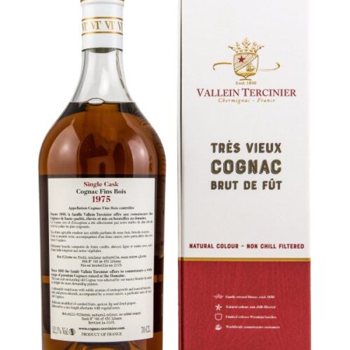 Vallein Tercinier - Trés Vieux Cognac Brut de Fût 48 Jahre - 1975 - French Oak Cask - Cask No. 148 - Fins Bois - Limited Release Cognac - Single Cask - Single Cru R Vallein Tercinier - Trés Vieux Cognac Brut de Fût 48 Jahre - 1975 - French Oak Cask - Cask No. 148 - Fins Bois - Limited Release Cognac - Single Cask - Single Cru
