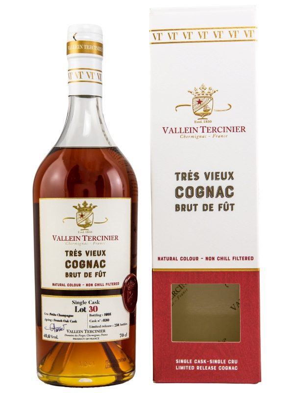 Vallein Tercinier - Trés Vieux Cognac Brut de Fût - Lot 30 - French Oak Cask - Cask No. 030 - Petit Champagne - Limited Release Cognac - Single Cask - Single Cru Vallein Tercinier - Trés Vieux Cognac Brut de Fût - Lot 30 - French Oak Cask - Cask No. 030 - Petit Champagne - Limited Release Cognac - Single Cask - Single Cru