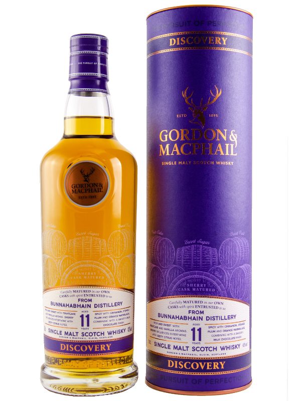 Bunnahabhain 11 - Sherry Cask Matured - Discovery Range by Gordon & MacPhail - Single Malt Scotch Whisky Bunnahabhain 11 Jahre - Sherry Cask Matured - Discovery Range by Gordon & MacPhail - Single Malt Scotch Whisky