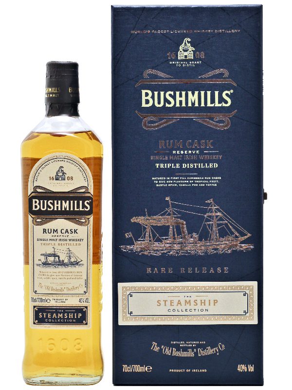 Bushmills - Rum Cask Reserve - The Steamship Collection - Single Malt Irish Whiskey Bushmills - Rum Cask Reserve - Rare Release - The Steamship Collection - Single Malt Irish Whiskey