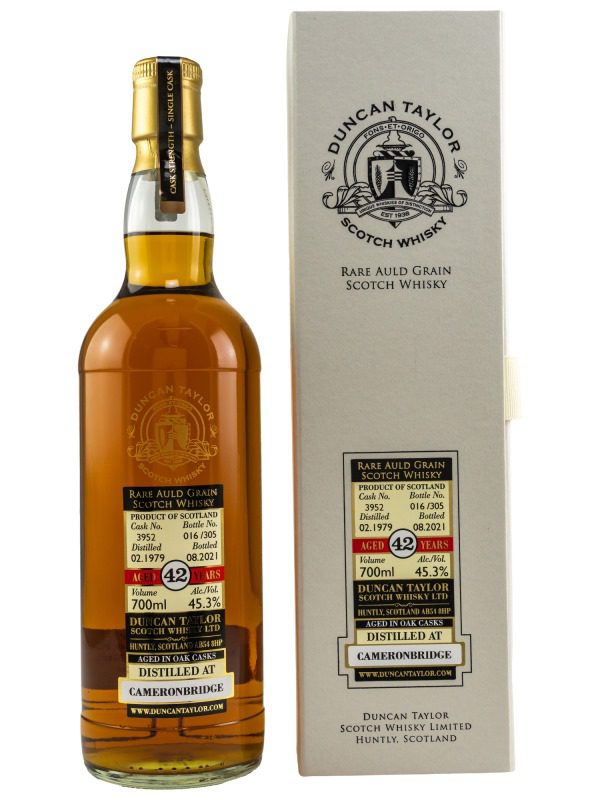 Cameronbridge 42 Jahre - Vintage 1979 - Oak Cask No. 3952 - Duncan Taylor - Rare Auld Grain Scotch Whisky