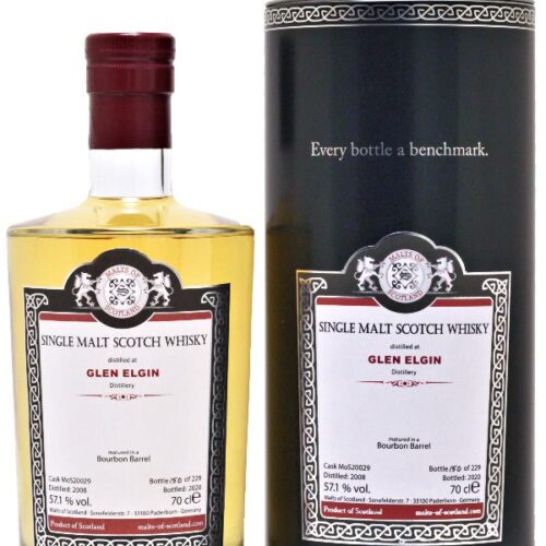 Glen Elgin 12 Jahre - Vintage 2008 - Matured in a Bourbon Barrel Cask No. MoS20029 - Malts of Scotland - Single Malt Scotch Whisky