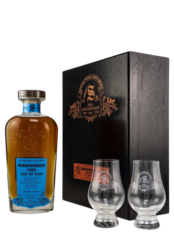 Signatory 30th Anniversary - Bunnahabhain 50 Jahre - Vintage 1968 - Refill Sherry Butt - Cask Number 12397 - Islay Single Malt Scotch Whisky Signatory 30th Anniversary - Bunnahabhain 50 Jahre - Vintage 1968 - Refill Sherry Butt / Cask Number 12397 - Islay Single Malt Scotch Whisky