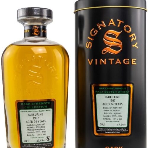 Dailuaine 24 Jahre - Vintage 1997 - Hogsheads No. 7227 + 7235 - Signatory Vintage - Cask Strength Collection - Speyside Single Malt Scotch Whisky Dailuaine 24 Jahre - Vintage 1997 - Hogsheads No. 7227 + 7235 - Signatory Vintage - Cask Strength Collection - Speyside Single Malt Scotch Whisky