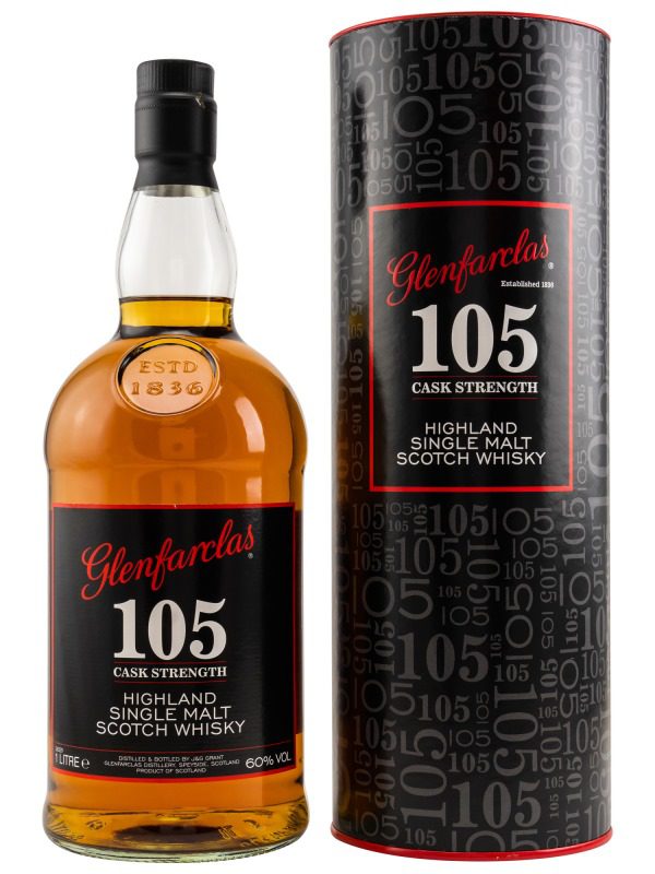 Glenfarclas - 105 Proof - Sherry Casks - 1 Liter - Highland Single Malt Scotch Whisky Glenfarclas - 105 Proof - Cask Strength - Highland Single Malt Scotch Whisky - 1 Liter