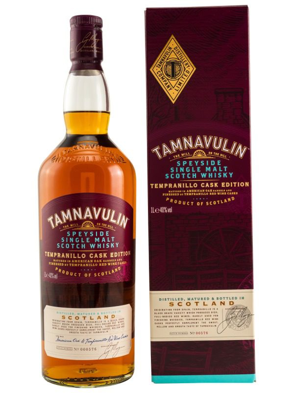 Tamnavulin - Tempranillo Cask Edition - American Oak Barrels, Finished by Tempranilo Red Wine Casks - Batch No. 00576- Speyside Single Malt Scotch Whisky Tamnavulin - Tempranillo Cask Edition - American Oak Barrels, Finished by Tempranillo Red Wine Casks - Batch No. 00576 - Speyside Single Malt Scotch Whisky