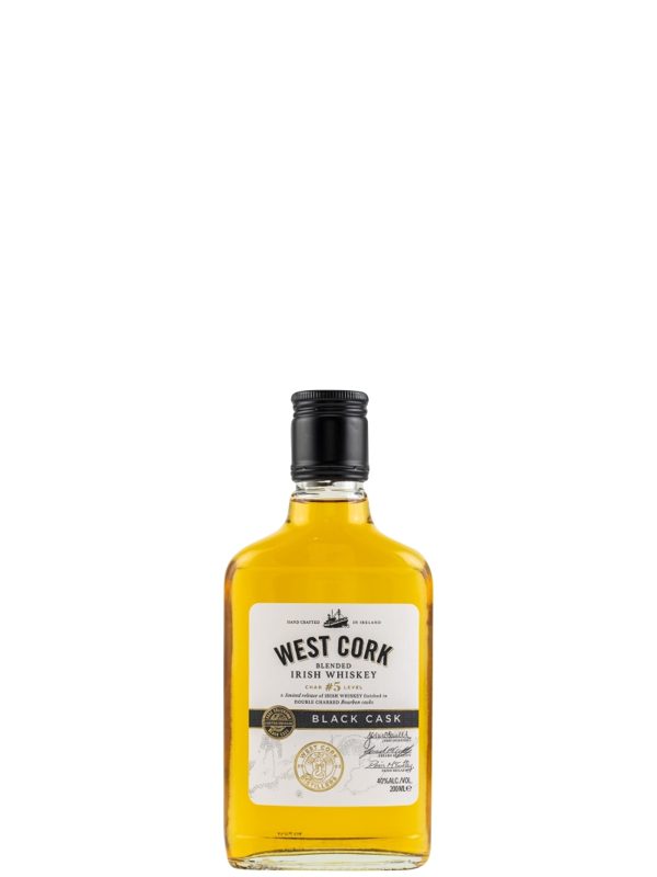 West Cork - Black Cask - Finished in Double Charred Bourbon Casks - Char #5 Level - 200 ml - Blended Irish Whiskey