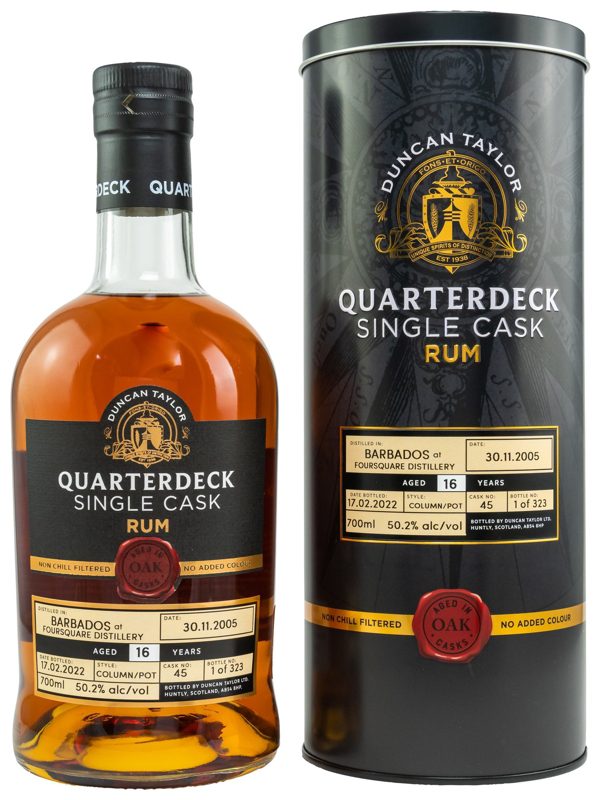 Produktbild Barbados 16 Jahre Vintage 2005 Cask 45 Foursquare Distillery Duncan Taylor