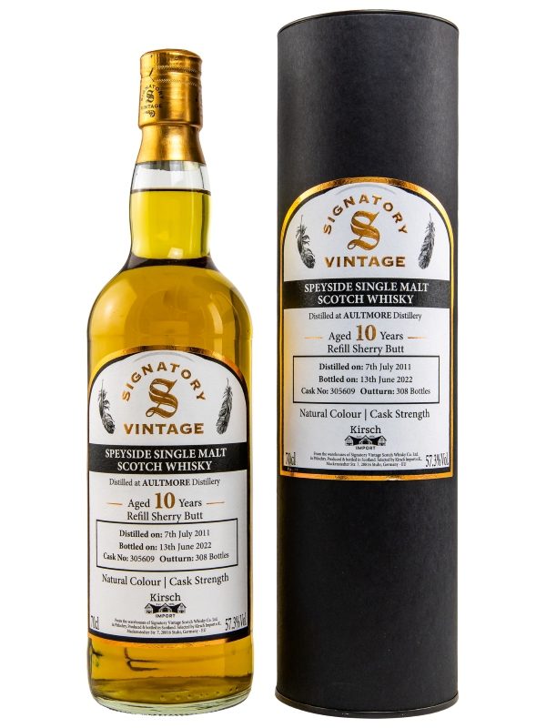 Aultmore 12 Jahre - Vintage 2011 - Refill Sherry Butt No. 305609 - Signatory Vintage - Exclusively bottled for Kirsch Import - Speyside Single Malt Scotch Whisky Aultmore 12 Jahre - Vintage 2011 - Refill Sherry Butt No. 305609 - Signatory Vintage - Exclusively bottled for Kirsch Import - Speyside Single Malt Scotch Whisky