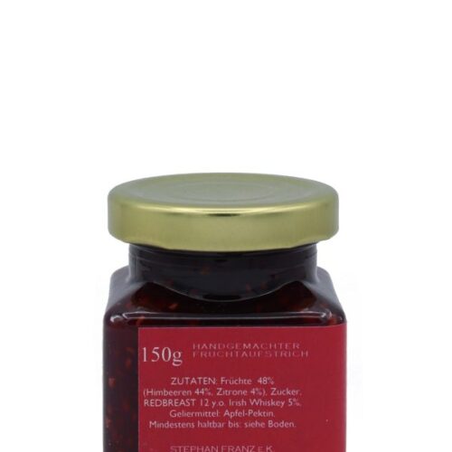 Raspberry - verfeinert mit Redbreast Irish Whiskey - Whisky-Collection by Franz - Handgemachter Fruchtaufstrich - 150 g R Raspberry - verfeinert mit 12 Years Old Redbreast Pure Pott Still Irish Whiskey - Whisky-Collection by Franz - Handgemachter Fruchtaufstrich - 150g